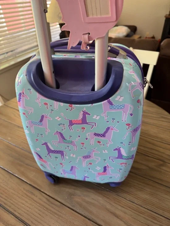 Pottery Barn Kids Girls Mackenzie Unicorn Hard Sided Spinner Travel Suit Case. - Picture 6 of 16